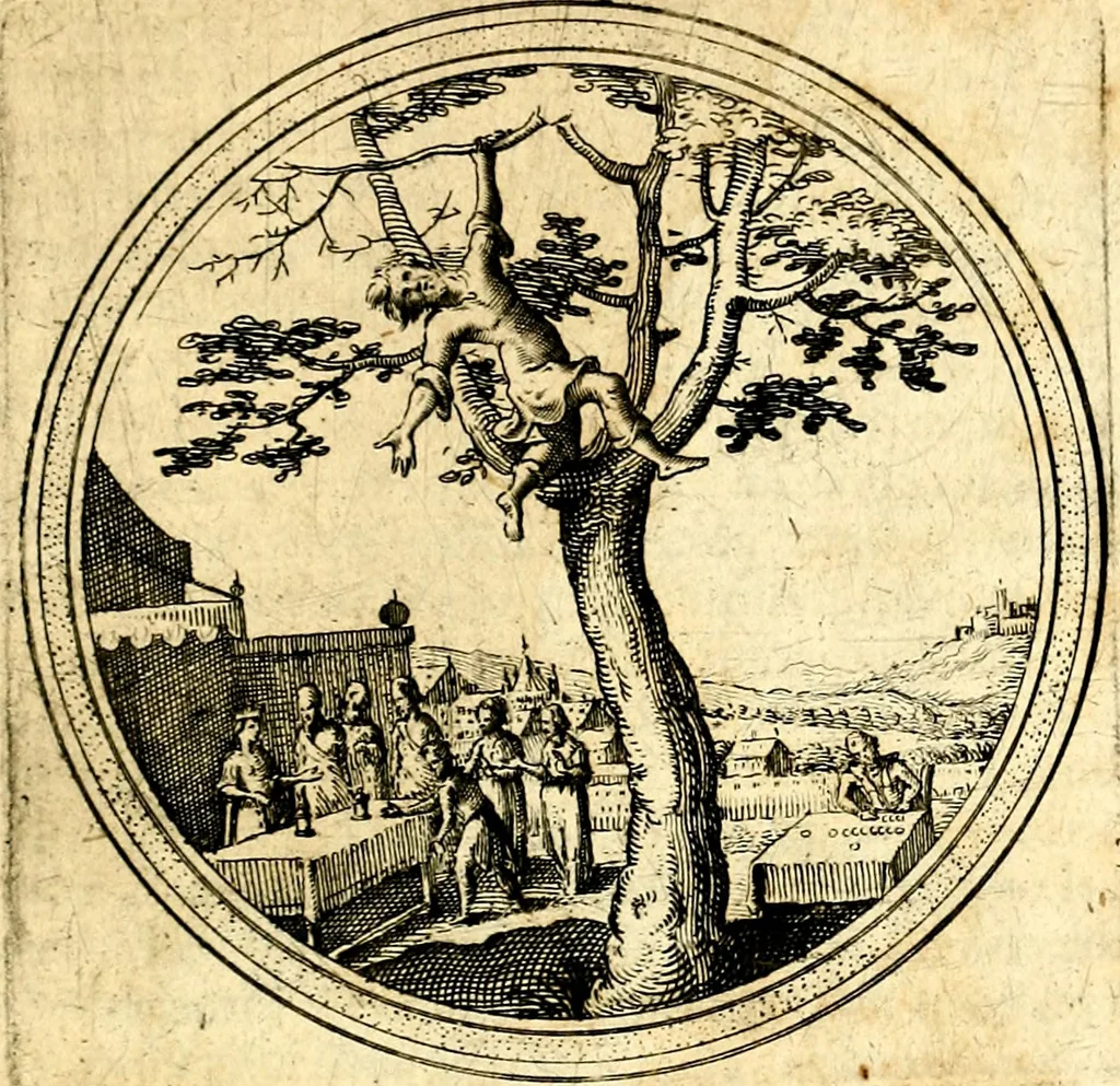 An illustration from Emblemata politica. Quibus ea, quae ad principatum spectant breviter demonstrantur singulor vero explicatio fusius proponitur. Opus novum, 1618, leaf 218