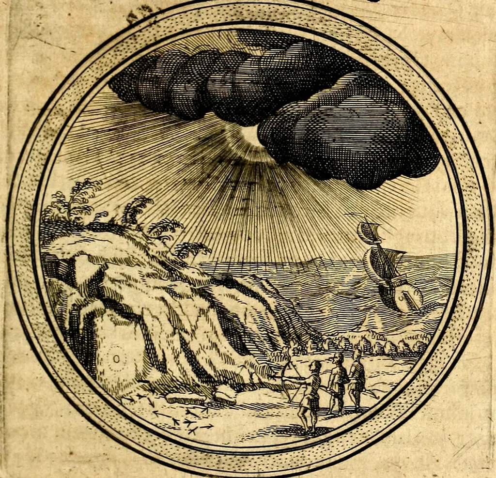 An illustration from Emblemata politica. Quibus ea, quae ad principatum spectant breviter demonstrantur singulor vero explicatio fusius proponitur. Opus novum, 1618, leaf 58