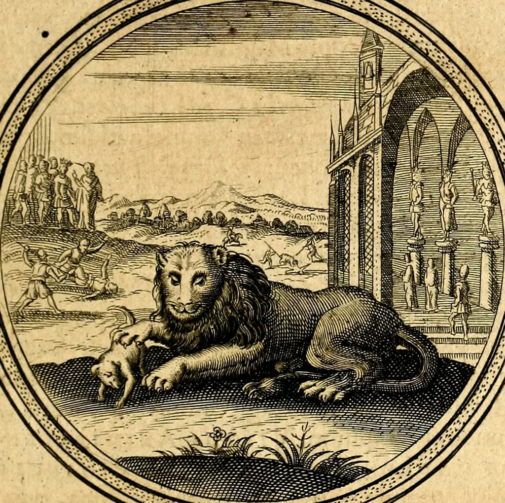 An illustration from Emblemata politica. Quibus ea, quae ad principatum spectant breviter demonstrantur singulor vero explicatio fusius proponitur. Opus novum, 1618, leaf 74