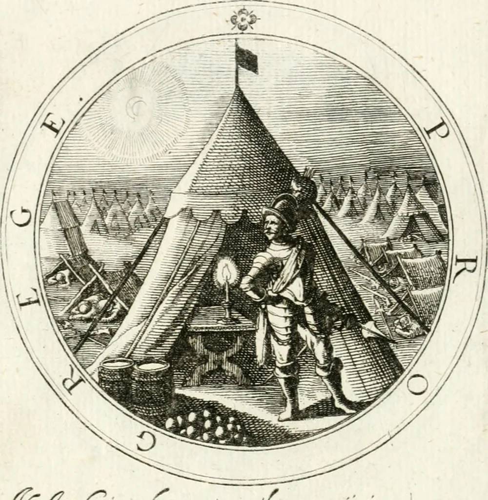 An illustration from Emblemata pro toga et sago, 1690, leaf 11