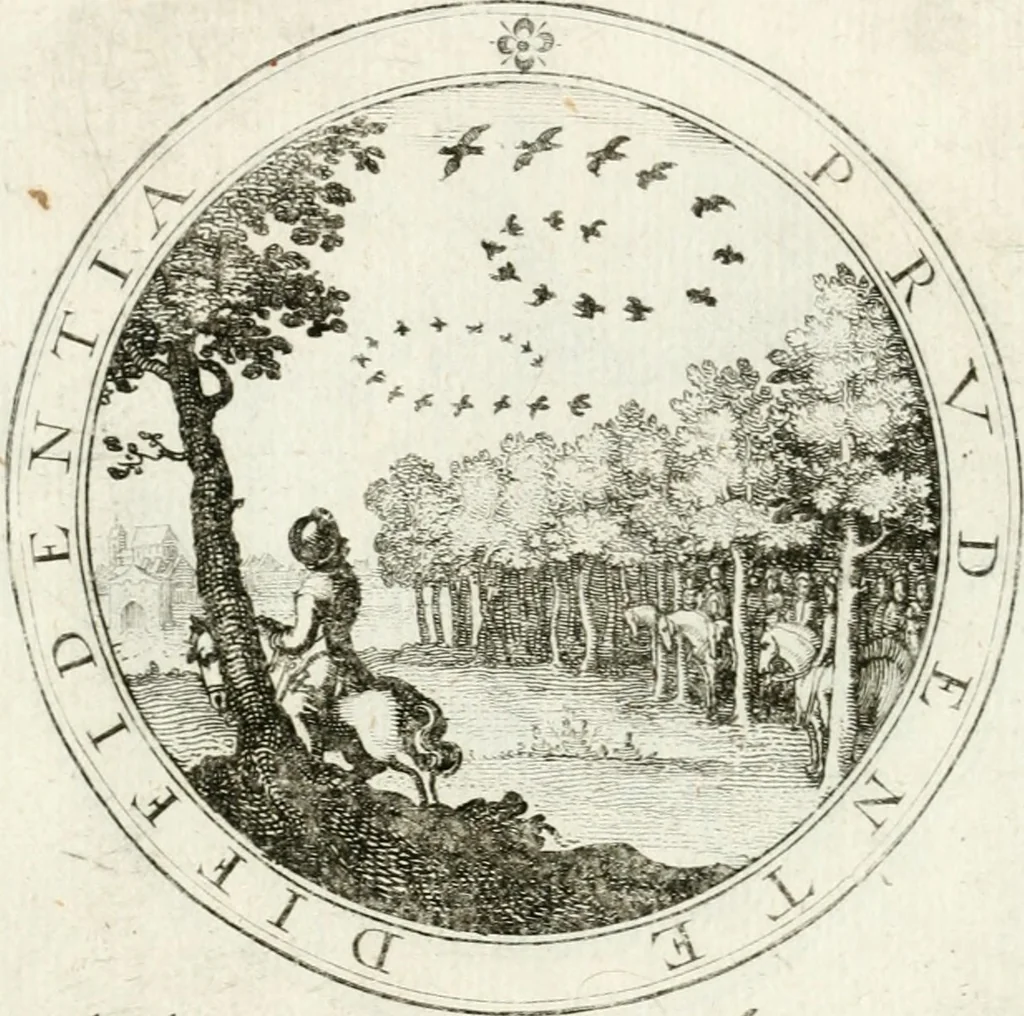 An illustration from Emblemata pro toga et sago, 1690, leaf 13