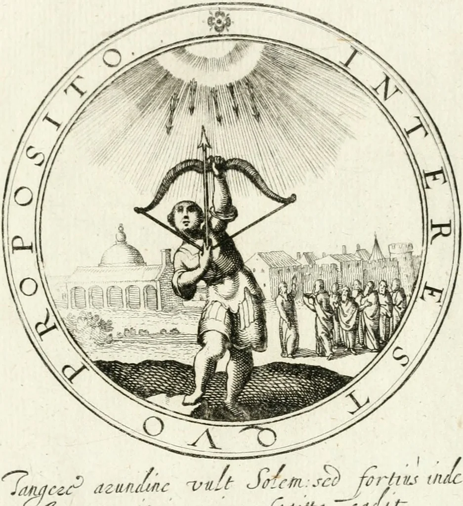 An illustration from Emblemata pro toga et sago, 1690, leaf 16