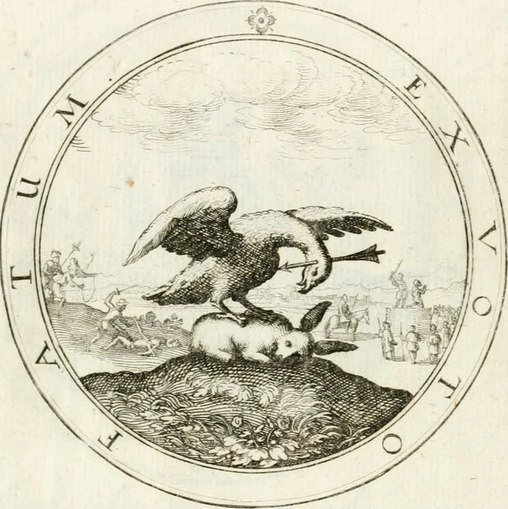 An illustration from Emblemata pro toga et sago, 1690, leaf 29