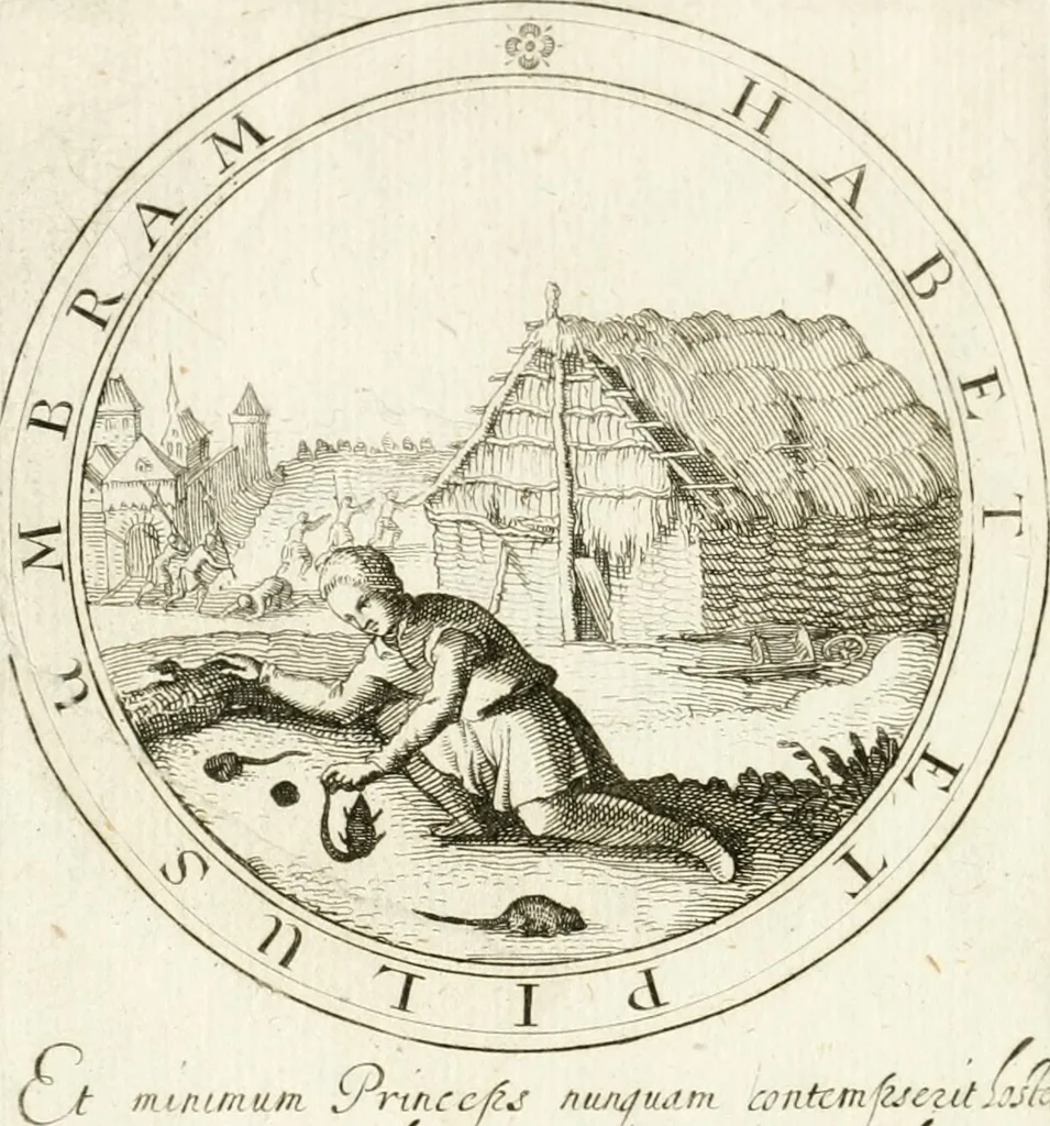 An illustration from Emblemata pro toga et sago, 1690, leaf 35