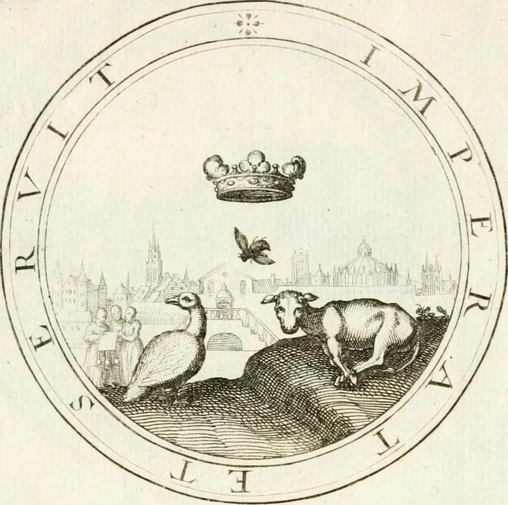 An illustration from Emblemata pro toga et sago, 1690, leaf 37