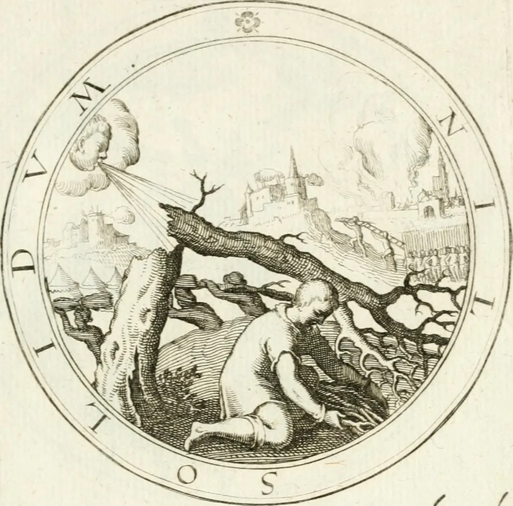 An illustration from Emblemata pro toga et sago, 1690, leaf 38