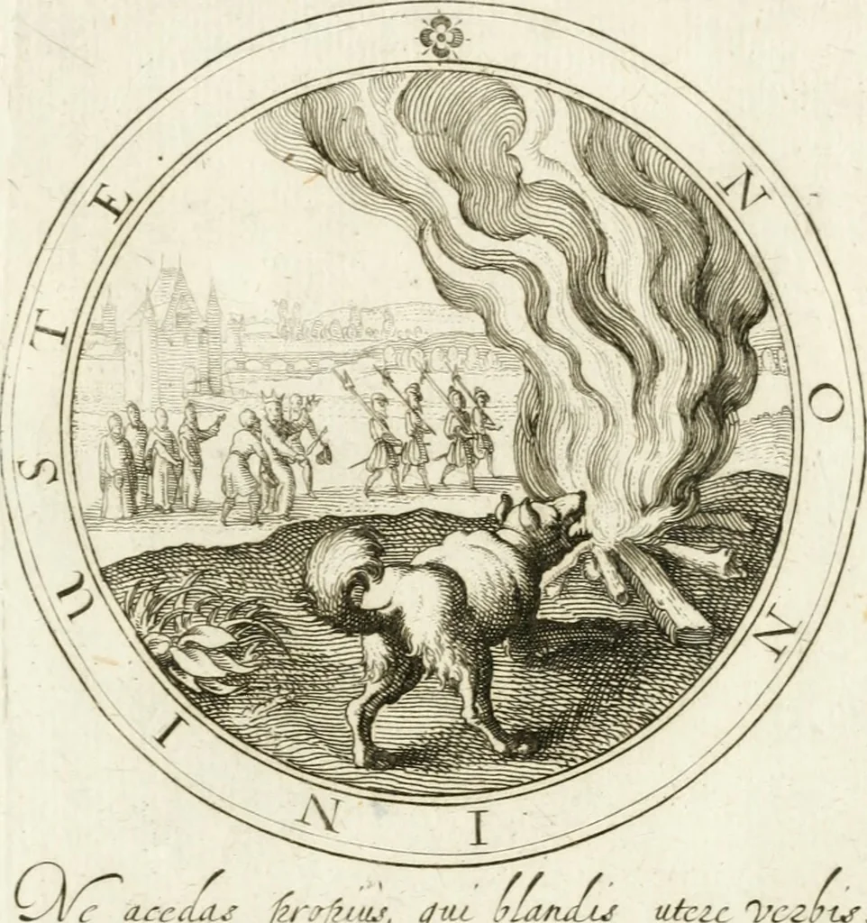 An illustration from Emblemata pro toga et sago, 1690, leaf 56