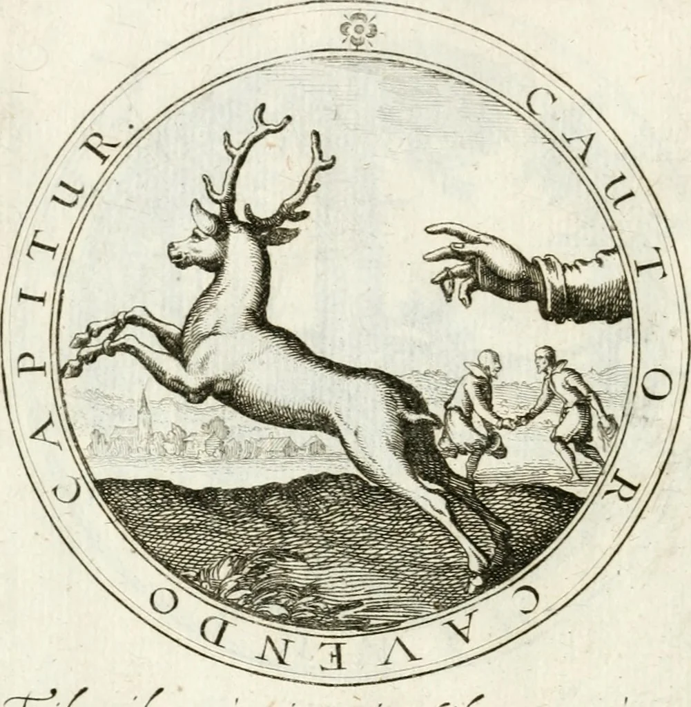 An illustration from Emblemata pro toga et sago, 1690, leaf 77