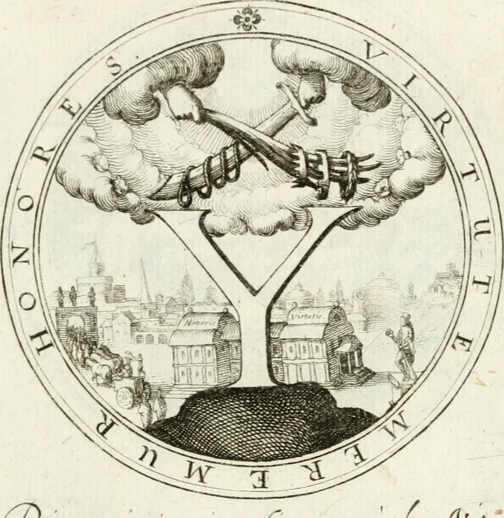 An illustration from Emblemata pro toga et sago, 1690, leaf 78