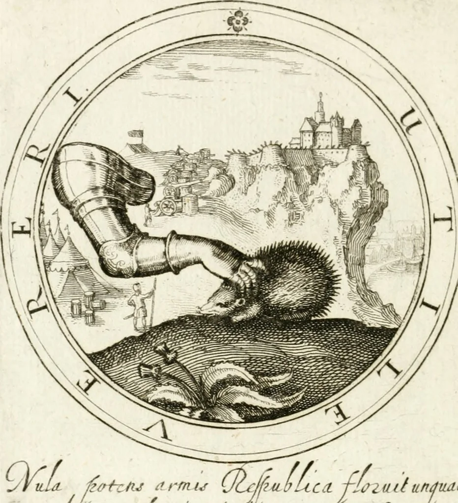 An illustration from Emblemata pro toga et sago, 1690, leaf 83