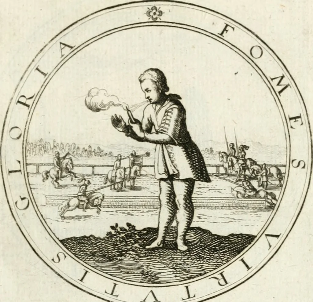 An illustration from Emblemata pro toga et sago, 1690, leaf 86