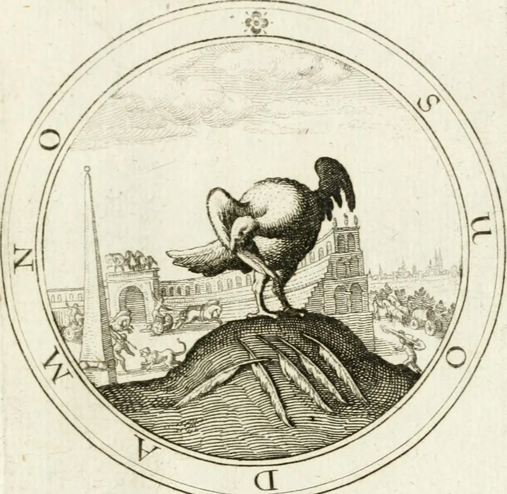 An illustration from Emblemata pro toga et sago, 1690, leaf 88