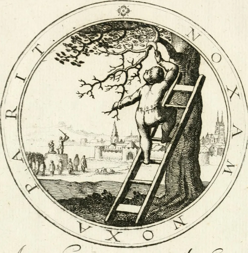 An illustration from Emblemata pro toga et sago, 1690, leaf 9