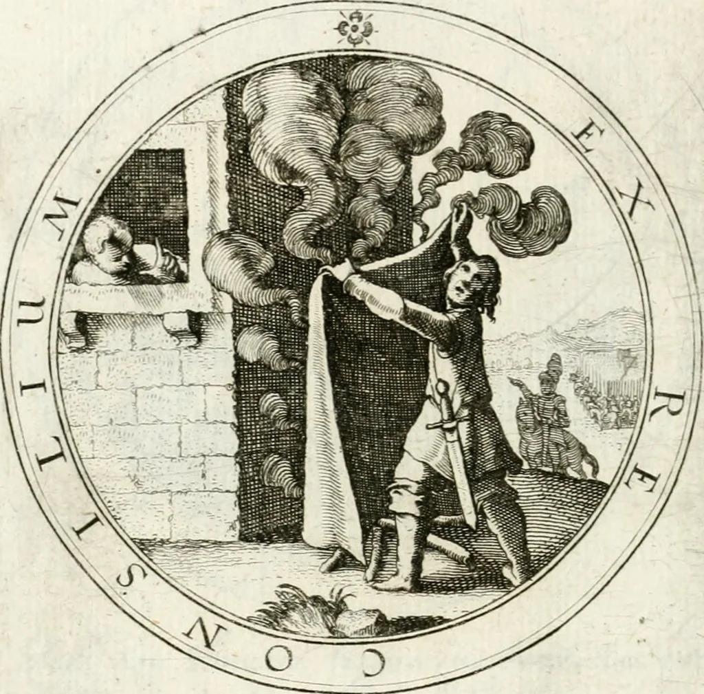 An illustration from Emblemata pro toga et sago, 1690, leaf 93