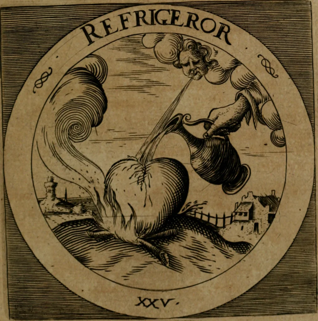 An illustration from Emblemata sacra : hoc est, decades quinque emblematum ex sacra scriptura, de dulcissimo nomine & cruce Jesu Christi, figuris aeneis incisorum ..., 1624, leaf 116