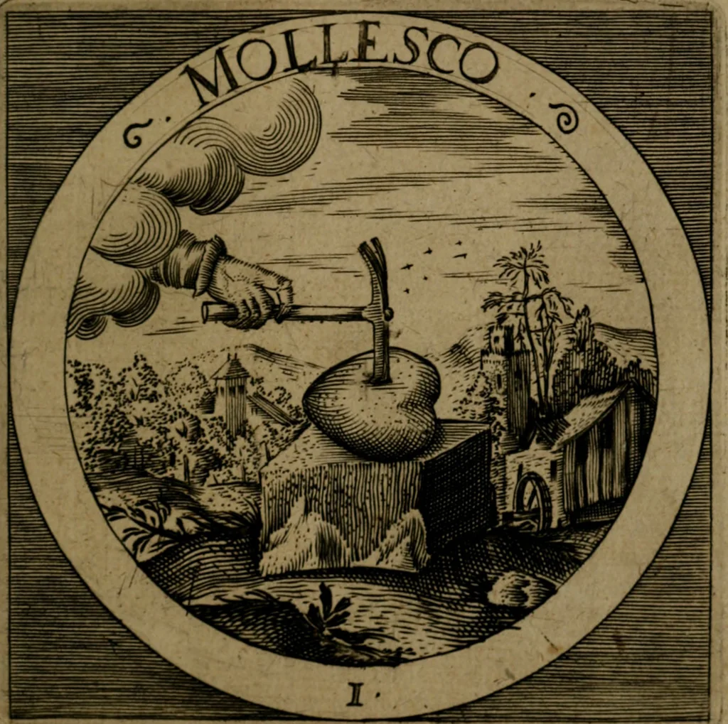 An illustration from Emblemata sacra : hoc est, decades quinque emblematum ex sacra scriptura, de dulcissimo nomine & cruce Jesu Christi, figuris aeneis incisorum ..., 1624, leaf 20