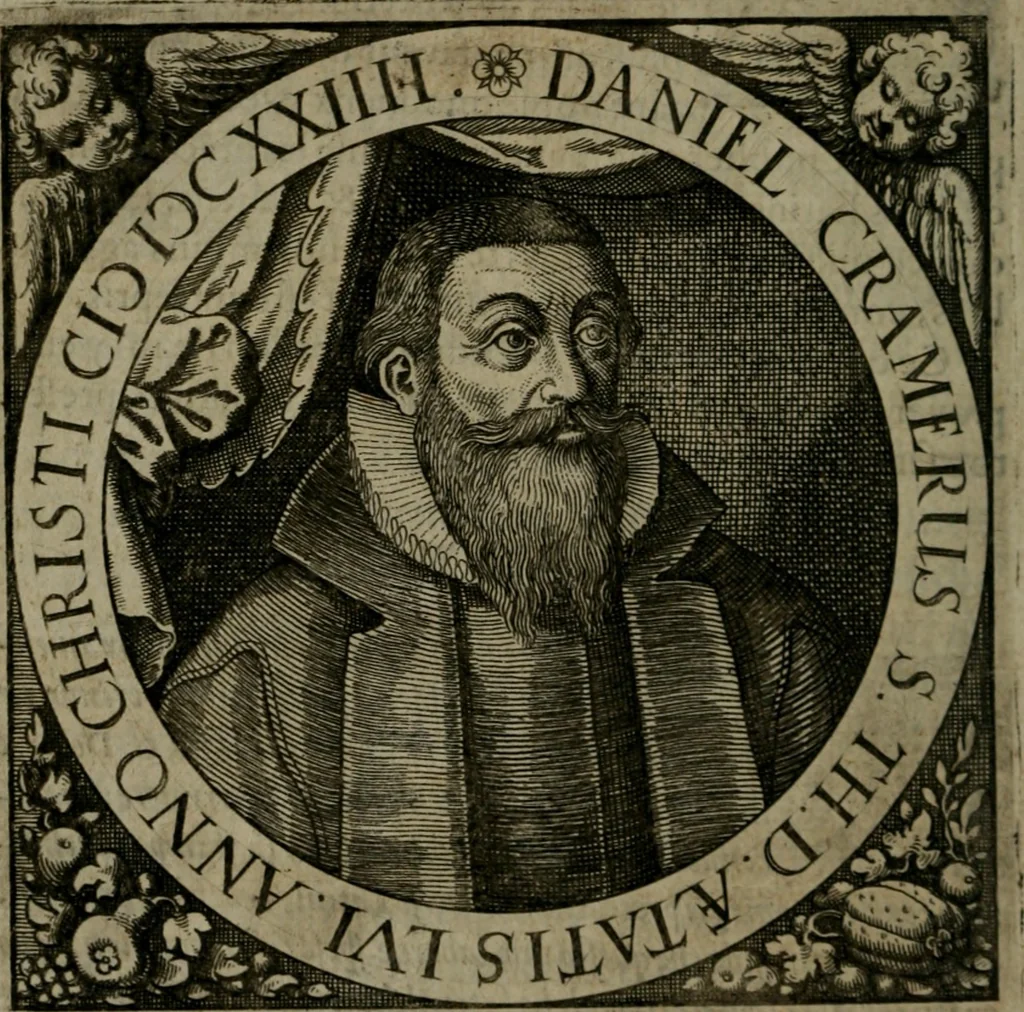 An illustration from Emblemata sacra : hoc est, decades quinque emblematum ex sacra scriptura, de dulcissimo nomine & cruce Jesu Christi, figuris aeneis incisorum ..., 1624, leaf 225