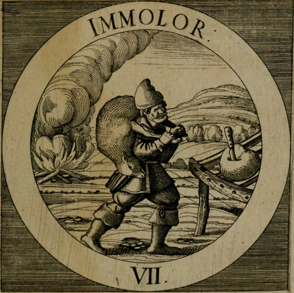An illustration from Emblemata sacra : hoc est, decades quinque emblematum ex sacra scriptura, de dulcissimo nomine & cruce Jesu Christi, figuris aeneis incisorum ..., 1624, leaf 260