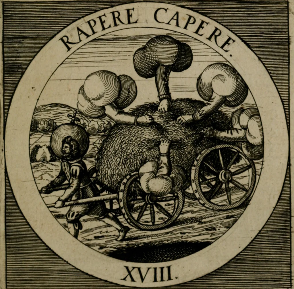An illustration from Emblemata sacra : hoc est, decades quinque emblematum ex sacra scriptura, de dulcissimo nomine & cruce Jesu Christi, figuris aeneis incisorum ..., 1624, leaf 304