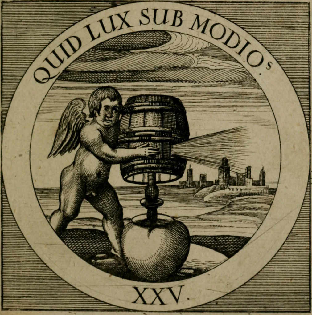 An illustration from Emblemata sacra : hoc est, decades quinque emblematum ex sacra scriptura, de dulcissimo nomine & cruce Jesu Christi, figuris aeneis incisorum ..., 1624, leaf 332