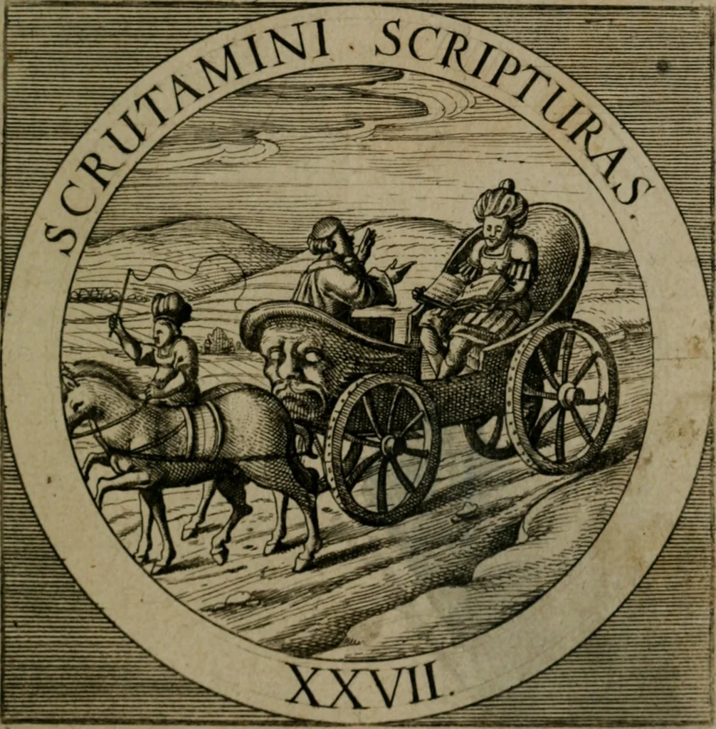 An illustration from Emblemata sacra : hoc est, decades quinque emblematum ex sacra scriptura, de dulcissimo nomine & cruce Jesu Christi, figuris aeneis incisorum ..., 1624, leaf 340