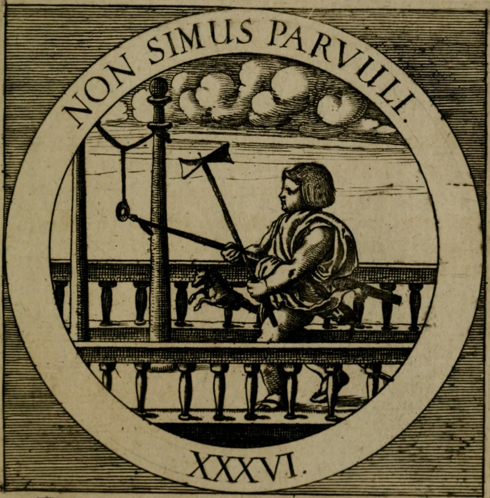 An illustration from Emblemata sacra : hoc est, decades quinque emblematum ex sacra scriptura, de dulcissimo nomine & cruce Jesu Christi, figuris aeneis incisorum ..., 1624, leaf 376