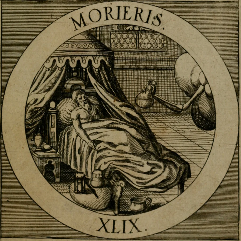 An illustration from Emblemata sacra : hoc est, decades quinque emblematum ex sacra scriptura, de dulcissimo nomine & cruce Jesu Christi, figuris aeneis incisorum ..., 1624, leaf 428