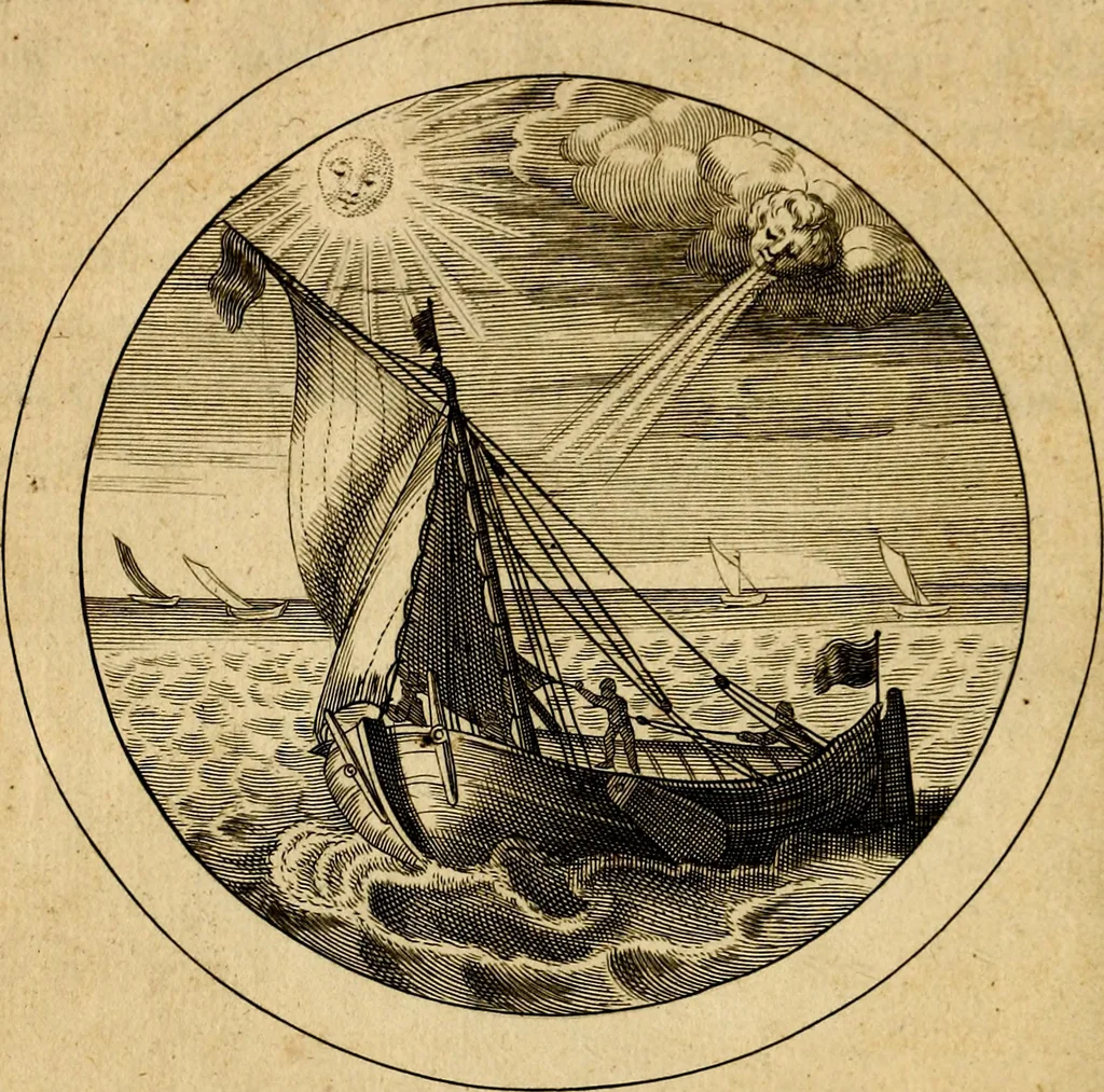 An illustration from Emblemata selectiora. Typis elegantissimis expressa, nec non sententiis, carminibus, historiis ac proverbiis, ex scriptoribus cum sacris tum profanis, antiquis & recentioribus, illustrata, 1704, leaf 13