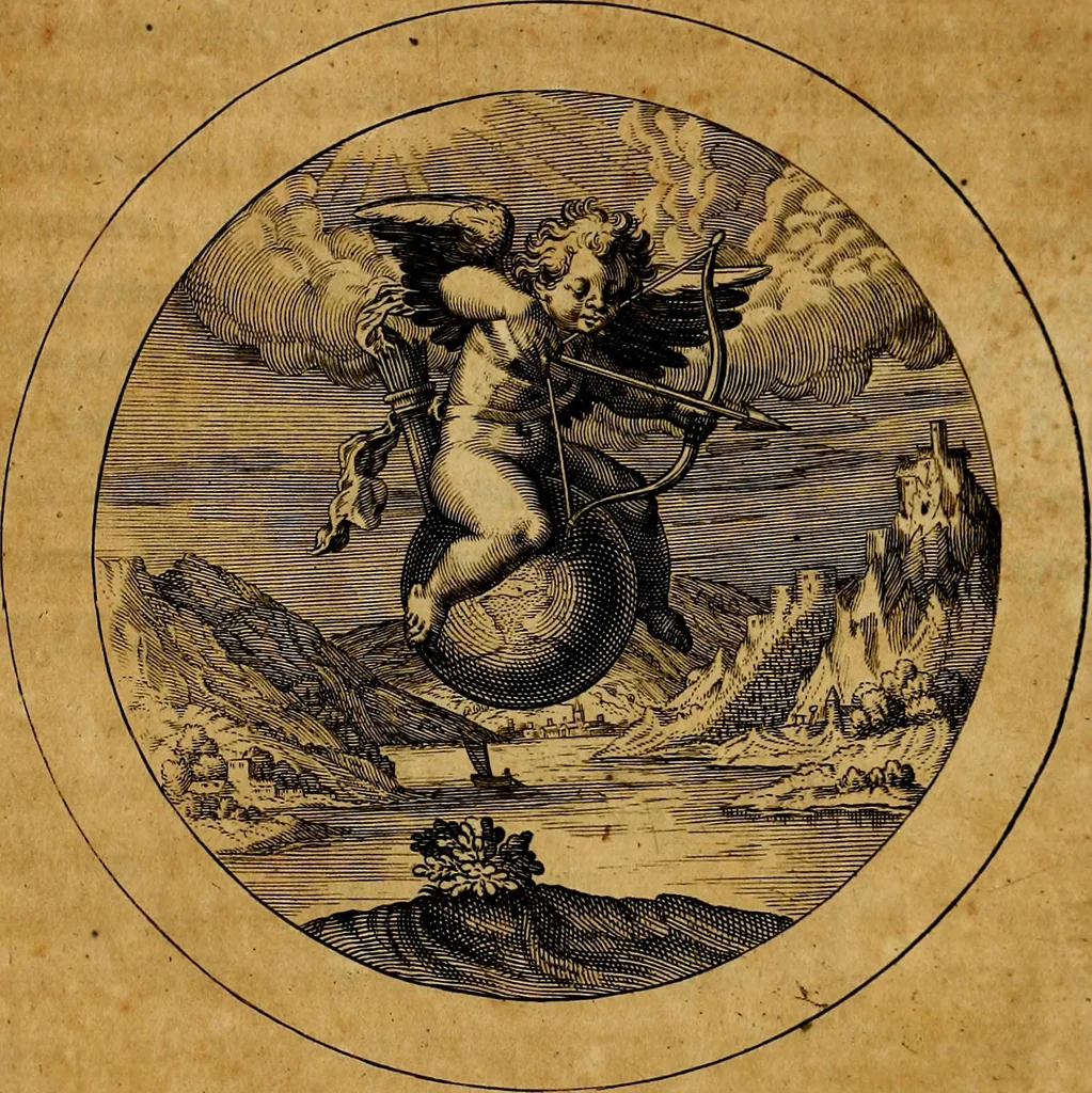 An illustration from Emblemata selectiora. Typis elegantissimis expressa, nec non sententiis, carminibus, historiis ac proverbiis, ex scriptoribus cum sacris tum profanis, antiquis & recentioribus, illustrata, 1704, leaf 87