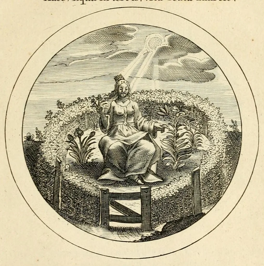 An illustration from Emblemata selectiora : typis elegantissimis expressa, nec non sententiis, carminibus, historiis ac proverbiis, ex scriptoribus cum sacris tum profanis, antiquis & recentioribus, illustrata .., 1704, leaf 87
