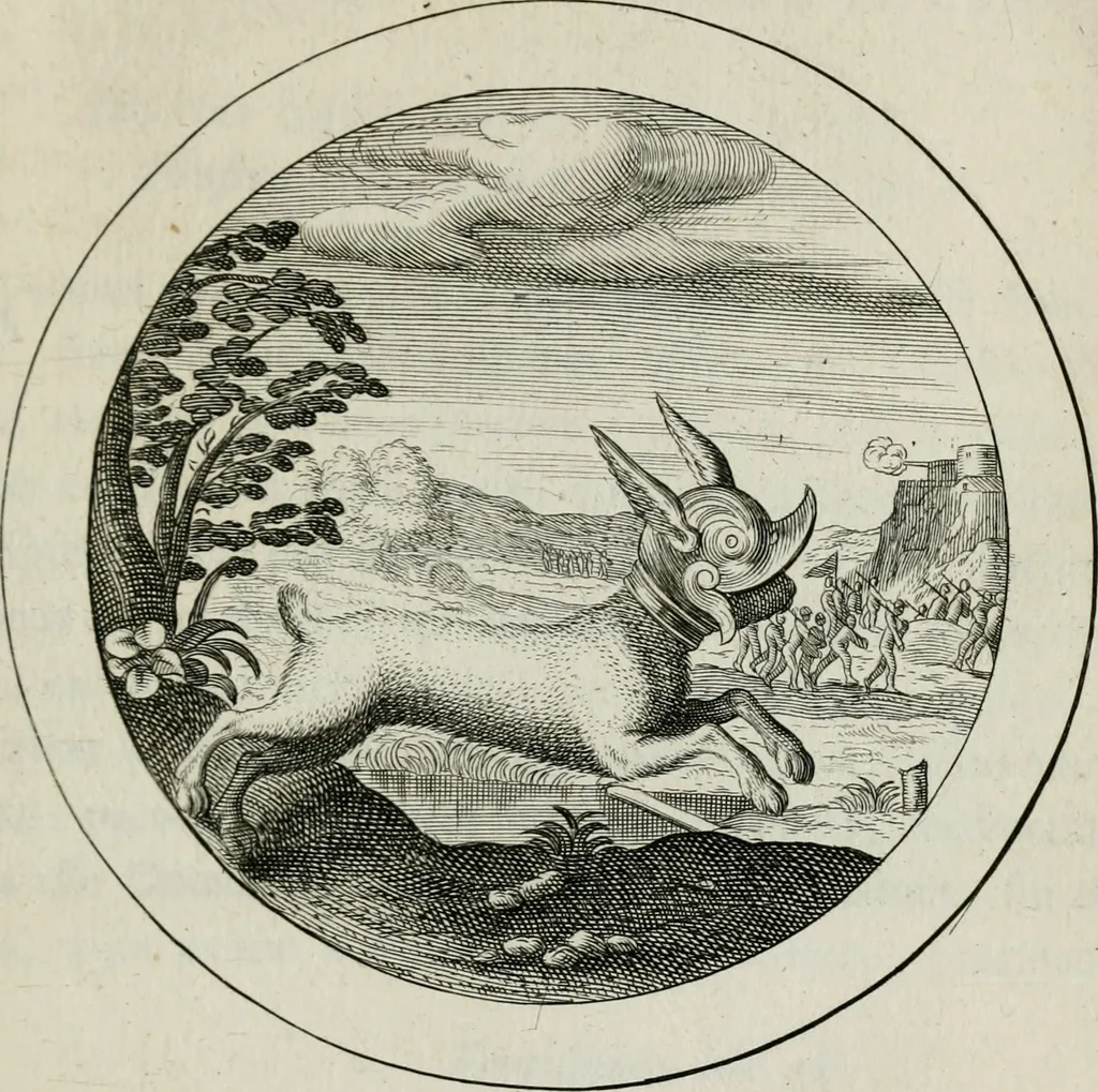 An illustration from Emblemata selectiora : typis elegantissimis expressa, nec non sententiis, carminibus, historiis ac proverbiis, ex scriptoribus cum sacris tum profanis, antiquis & recentioribus, illustrata, 1704, leaf 108