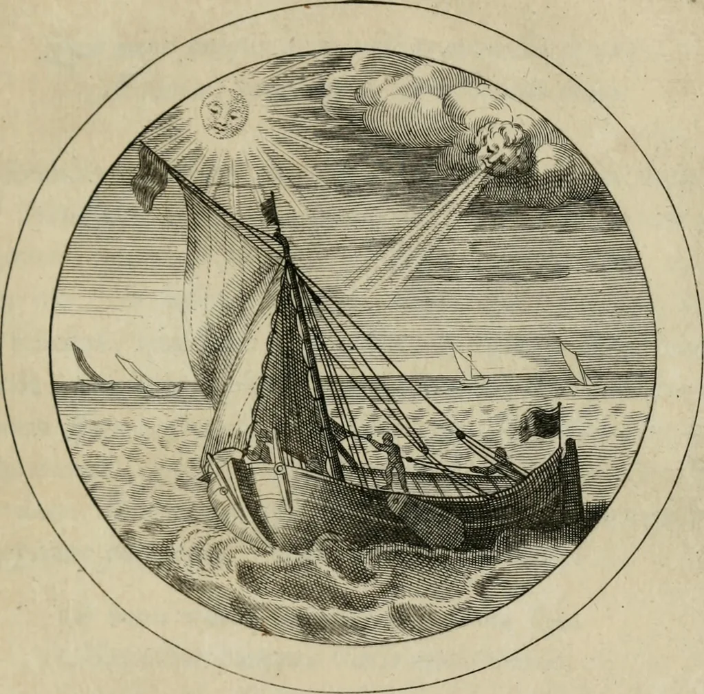 An illustration from Emblemata selectiora : typis elegantissimis expressa, nec non sententiis, carminibus, historiis ac proverbiis, ex scriptoribus cum sacris tum profanis, antiquis & recentioribus, illustrata, 1704, leaf 12