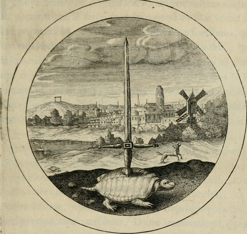 An illustration from Emblemata selectiora : typis elegantissimis expressa, nec non sententiis, carminibus, historiis ac proverbiis, ex scriptoribus cum sacris tum profanis, antiquis & recentioribus, illustrata, 1704, leaf 24