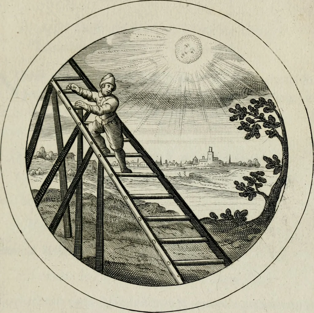 An illustration from Emblemata selectiora : typis elegantissimis expressa, nec non sententiis, carminibus, historiis ac proverbiis, ex scriptoribus cum sacris tum profanis, antiquis & recentioribus, illustrata, 1704, leaf 28