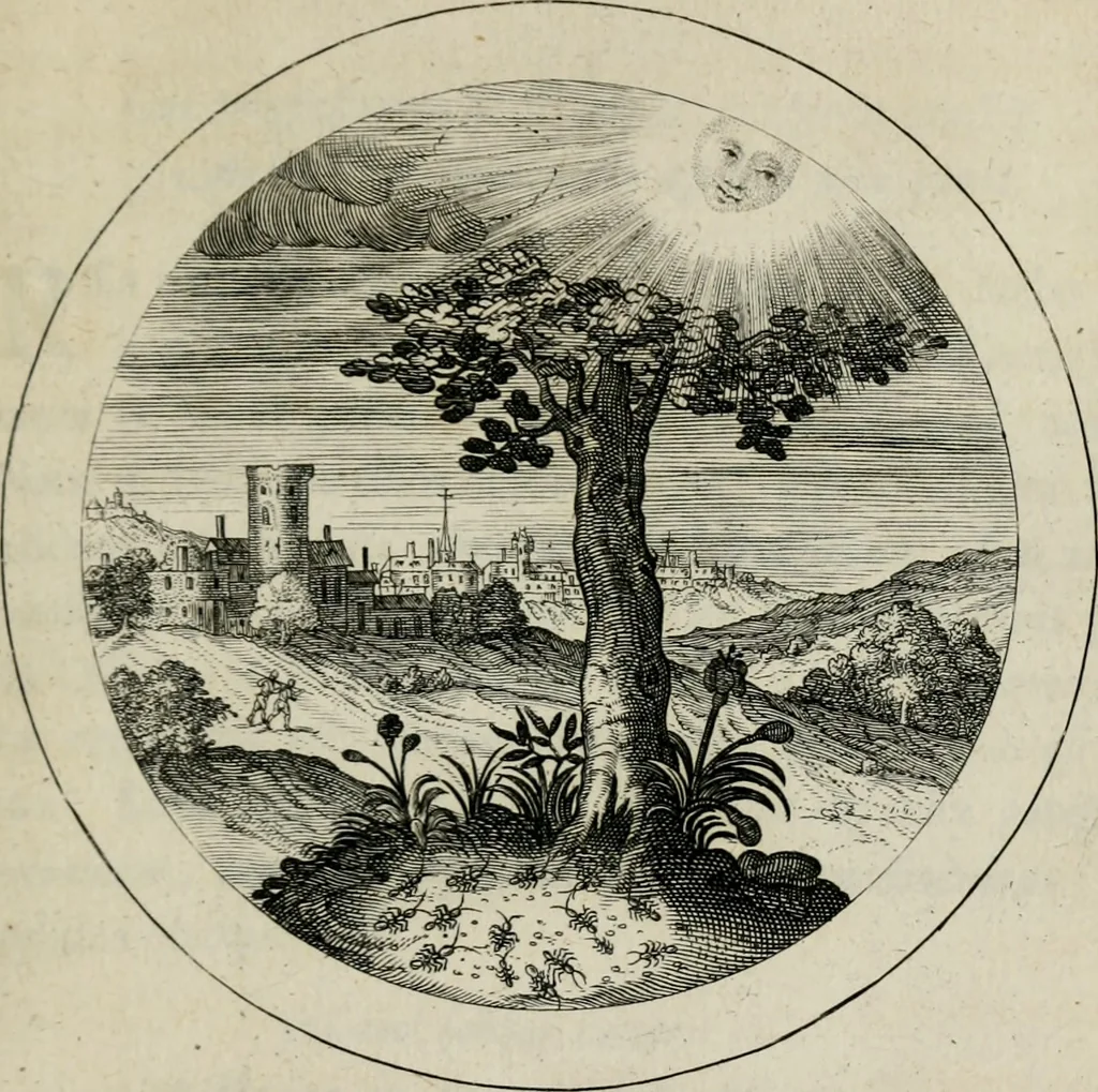 An illustration from Emblemata selectiora : typis elegantissimis expressa, nec non sententiis, carminibus, historiis ac proverbiis, ex scriptoribus cum sacris tum profanis, antiquis & recentioribus, illustrata, 1704, leaf 76