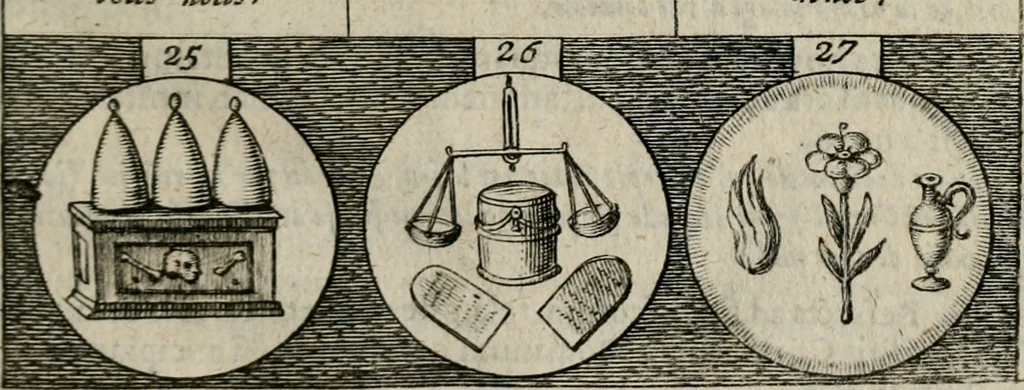 An illustration from Emblemata, sive, Symbola a principibus, viris eeclesiasticis [sic] ac militaribus aliisque vsurpanda : Deuises ou emblemes pour princes, gens d'Eglise, gens de guerre, & aultres, 1624, leaf 16
