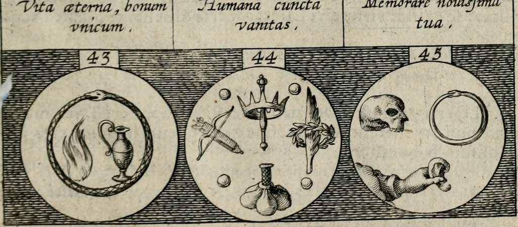 An illustration from Emblemata, sive, Symbola a principibus, viris eeclesiasticis [sic] ac militaribus aliisque vsurpanda : Deuises ou emblemes pour princes, gens d'Eglise, gens de guerre, & aultres, 1624, leaf 20