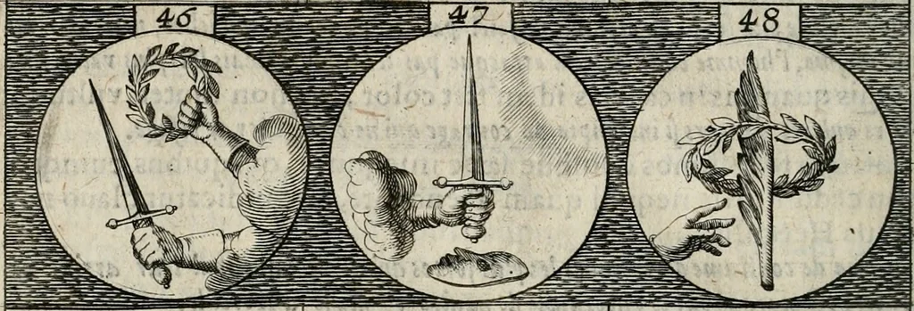 An illustration from Emblemata, sive, Symbola a principibus, viris eeclesiasticis [sic] ac militaribus aliisque vsurpanda : Deuises ou emblemes pour princes, gens d'Eglise, gens de guerre, & aultres, 1624, leaf 23