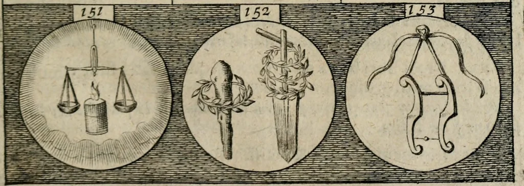 An illustration from Emblemata, sive, Symbola a principibus, viris eeclesiasticis [sic] ac militaribus aliisque vsurpanda : Deuises ou emblemes pour princes, gens d'Eglise, gens de guerre, & aultres, 1624, leaf 44