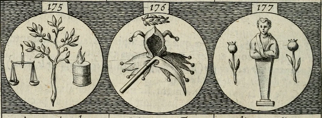 An illustration from Emblemata, sive, Symbola a principibus, viris eeclesiasticis [sic] ac militaribus aliisque vsurpanda : Deuises ou emblemes pour princes, gens d'Eglise, gens de guerre, & aultres, 1624, leaf 51