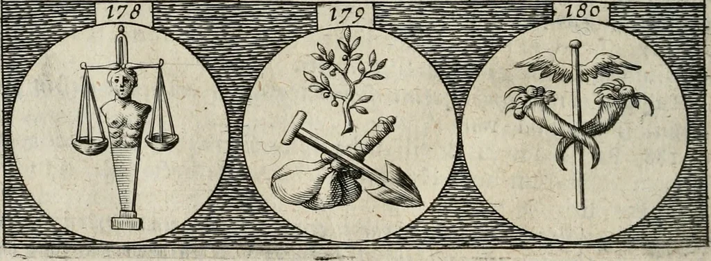 An illustration from Emblemata, sive, Symbola a principibus, viris eeclesiasticis [sic] ac militaribus aliisque vsurpanda : Deuises ou emblemes pour princes, gens d'Eglise, gens de guerre, & aultres, 1624, leaf 51