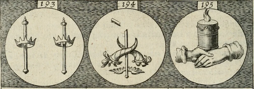 An illustration from Emblemata, sive, Symbola a principibus, viris eeclesiasticis [sic] ac militaribus aliisque vsurpanda : Deuises ou emblemes pour princes, gens d'Eglise, gens de guerre, & aultres, 1624, leaf 55