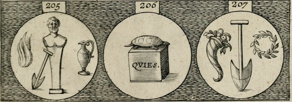 An illustration from Emblemata, sive, Symbola a principibus, viris eeclesiasticis [sic] ac militaribus aliisque vsurpanda : Deuises ou emblemes pour princes, gens d'Eglise, gens de guerre, & aultres, 1624, leaf 56