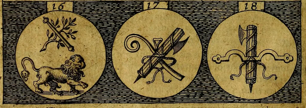 An illustration from Emblemata sive symbola a principibus, viris eeclesiasticis [sic] ac militaribus aliisque vsurpanda. Deuises ou emblemes pour princes, gens d'Eglise, gens de guerre, & aultres, 1624, leaf 13