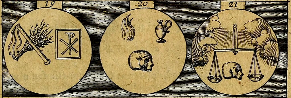 An illustration from Emblemata sive symbola a principibus, viris eeclesiasticis [sic] ac militaribus aliisque vsurpanda. Deuises ou emblemes pour princes, gens d'Eglise, gens de guerre, & aultres, 1624, leaf 14