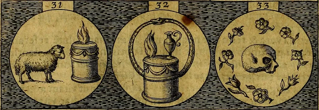 An illustration from Emblemata sive symbola a principibus, viris eeclesiasticis [sic] ac militaribus aliisque vsurpanda. Deuises ou emblemes pour princes, gens d'Eglise, gens de guerre, & aultres, 1624, leaf 17
