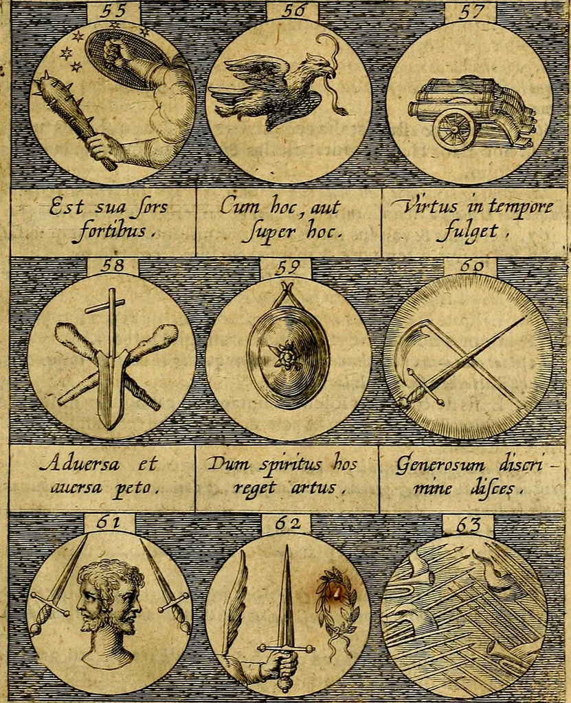 An illustration from Emblemata sive symbola a principibus, viris eeclesiasticis [sic] ac militaribus aliisque vsurpanda. Deuises ou emblemes pour princes, gens d'Eglise, gens de guerre, & aultres, 1624, leaf 22