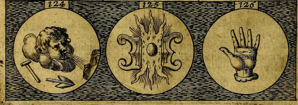 An illustration from Emblemata sive symbola a principibus, viris eeclesiasticis [sic] ac militaribus aliisque vsurpanda. Deuises ou emblemes pour princes, gens d'Eglise, gens de guerre, & aultres, 1624, leaf 37