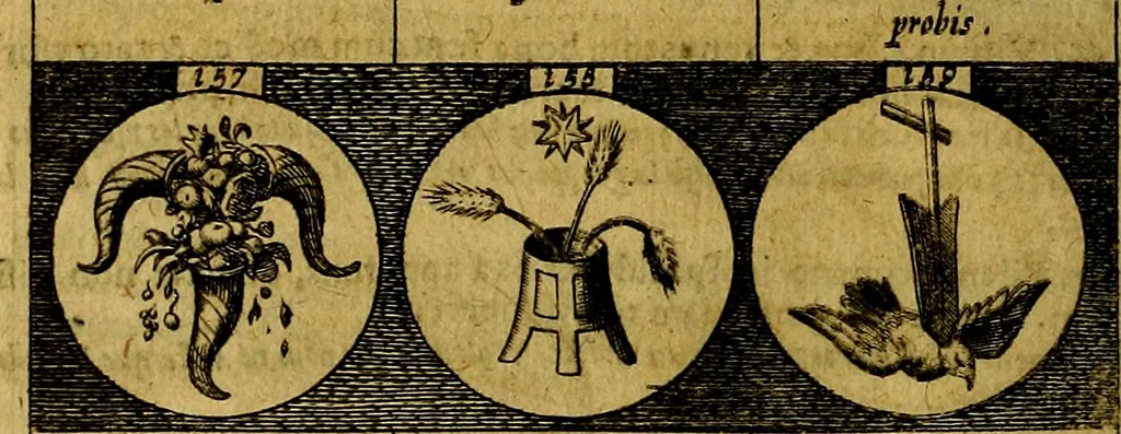 An illustration from Emblemata sive symbola a principibus, viris eeclesiasticis [sic] ac militaribus aliisque vsurpanda. Deuises ou emblemes pour princes, gens d'Eglise, gens de guerre, & aultres, 1624, leaf 45