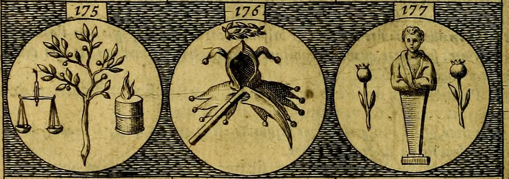 An illustration from Emblemata sive symbola a principibus, viris eeclesiasticis [sic] ac militaribus aliisque vsurpanda. Deuises ou emblemes pour princes, gens d'Eglise, gens de guerre, & aultres, 1624, leaf 49